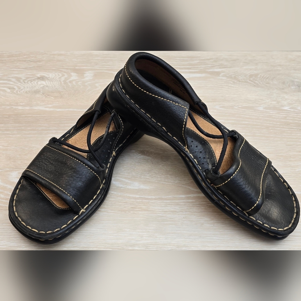 Born Black Leather Casual Sandals